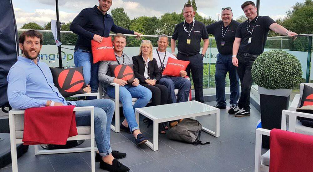 Leasing options staff at an event
